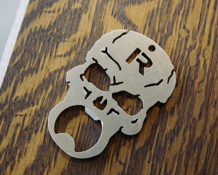 Rogue Skull Bottle Opener silver is made from 11 gauge stainless steel Rogue Fitness